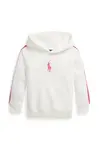Dětská mikina Polo Ralph Lauren bílá barva, s kapucí, s aplikací, 312957348001