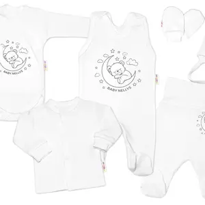 Baby Nellys Soupravička do porodnice 6D, Medvídek na měsíčku, vel. 50