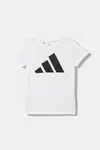 Dětské bavlněné tričko adidas bílá barva, JC9627