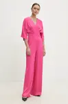 Overal Answear.LAB růžová barva, s výstřihem do v