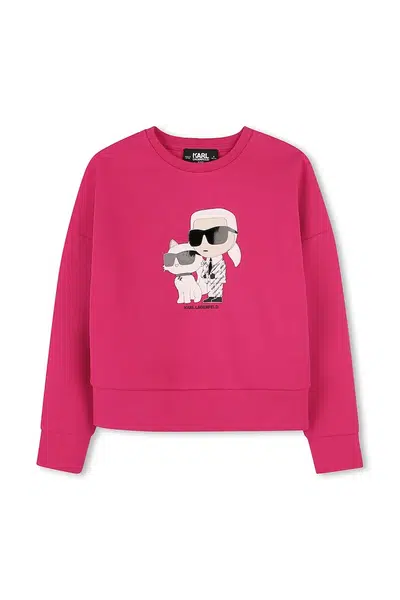 Dětská mikina Karl Lagerfeld růžová barva, s potiskem, Z30472