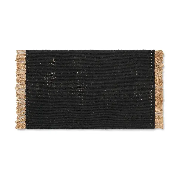 Koberec ferm LIVING Block Mat černá barva