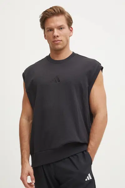 Bavlněné tričko adidas ALL SZN Luxe černá barva, JJ3637