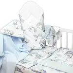 Baby Nellys 6-ti dílná výhod. sada s dárkem pro miminko , 120x90 Slon a duha, modrá/bílá