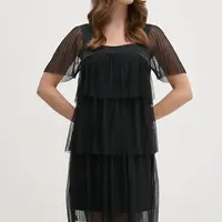 Šaty Dkny černá barva, mini, P4GD6XPH