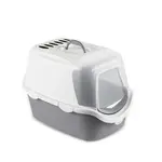 Stefanplast Cathy Easy Clean krytá kočičí toaleta s filtrem šedá/bílá 56x40x40cm