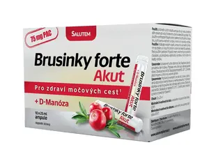 Salutem Brusinky Forte Akut 1500 mg + D-Manosa lesní plody 10 ampulí