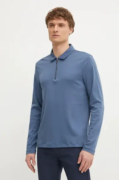 Tričko s dlouhým rukávem Michael Kors modrá barva, CR552FSC93