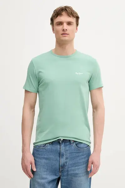 Tričko Pepe Jeans ORIGINAL BASIC 3N pánské, šedá barva, s potiskem, PM508212