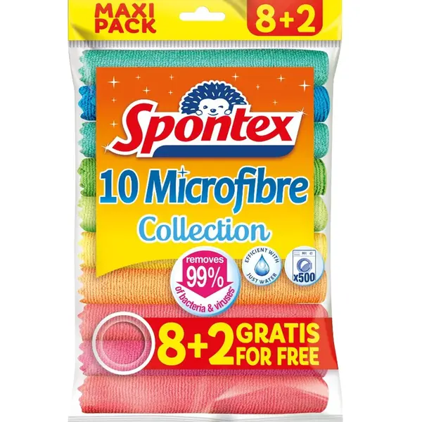 Spontex utěrka z mikrovlákna 8+2 ks