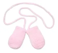 Baby Nellys Kojenecké rukavičky pletené, zimní - sv. růžové