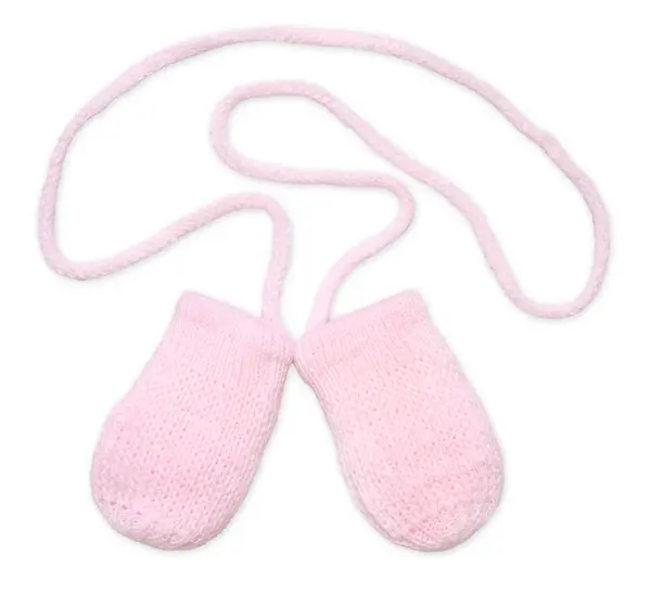 Baby Nellys Kojenecké rukavičky pletené, zimní - sv. růžové