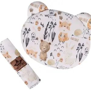 Baby Nellys Sada do postýlky, bambusová 2D - dečka + polštářek, Bamboo Happy Animals, bílá