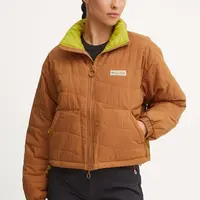 Bunda Columbia Wallowa Insulated dámská, hnědá barva, přechodná, oversize, 2090751