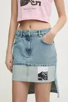 Džínová sukně Moschino Jeans modrá barva, mini, 0112 3217