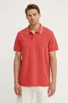 Bavlněné polo tričko Levi's červená barva