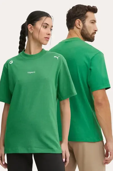 Bavlněné tričko Coperni x Puma zelená barva, 628305
