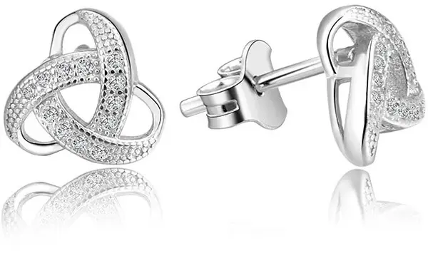 Beneto Stříbrné náušnice ve tvaru uzlu Triquetra AGUP1190
