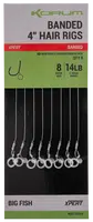Korum návazec banded hair rigs barbed 8 ks délka 4" - velikost háčku 12