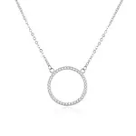 Beneto Oslnivý stříbrný náhrdelník se zirkony AGS1169/47