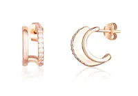 JVD Půvabné bronzové náušnice kruhy se zirkony SVLE1623X61RO00