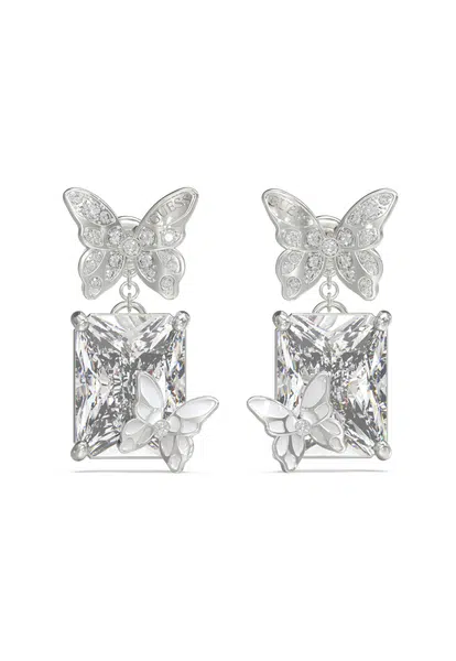 Guess Ocelové náušnice s motýlky Chrysalis JUBE04089JWRHT/U