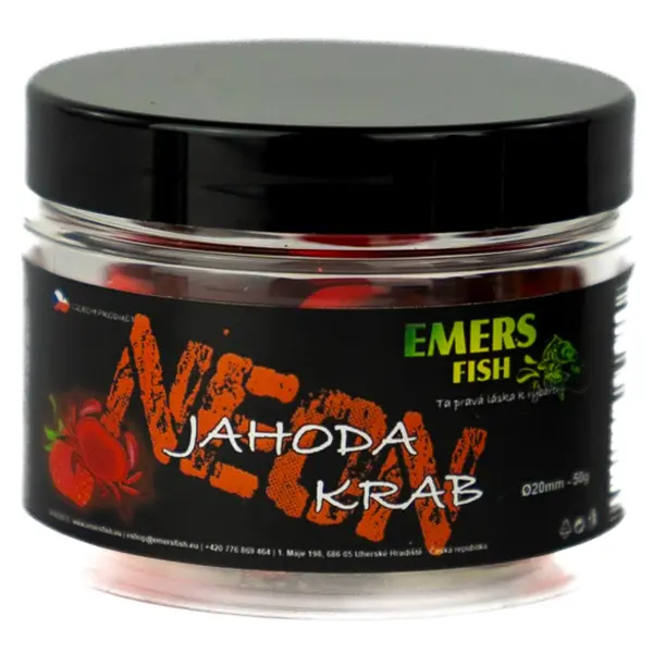 Emersfish boilie neonky jahoda krab 50 g - 16 mm