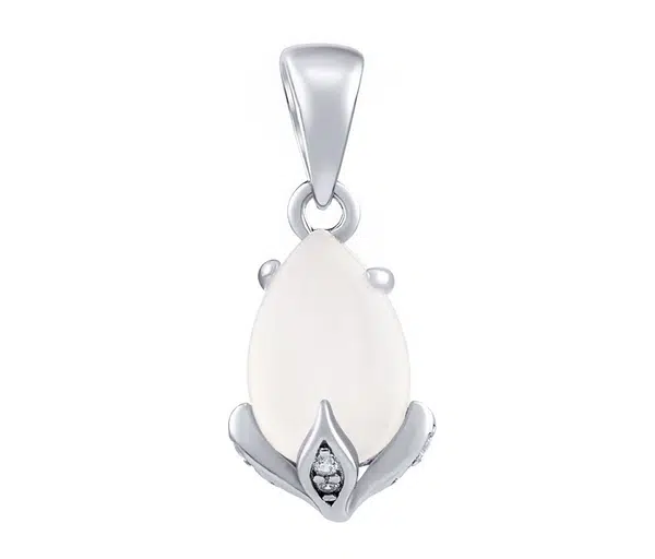 Silvego Stříbrný přívěsek Clarissa s měsíčním kamenem a Brilliance Zirconia JJJ1267PMS
