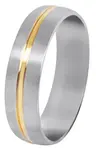 Troli Ocelový prsten se zlatým proužkem 57 mm