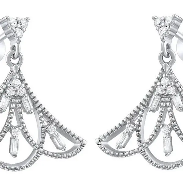 Silvego Dizajnové strieborné náušnice so zirkónmi MW14500