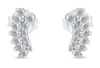 Brilio Silver Pozdĺžne strieborné náušnice so zirkónmi EA358W