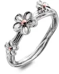 Hot Diamonds Strieborný kvetinový prsteň Forget me not DR214 55 mm