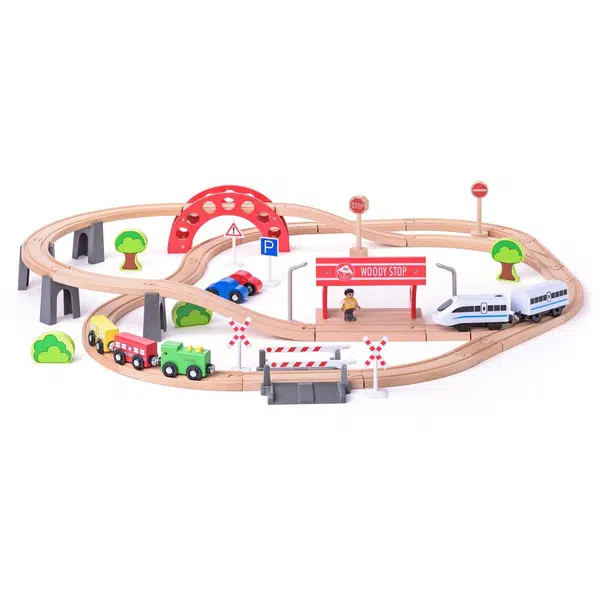Woody Vláčkodráha s elektrickou mašinkou a viaduktom