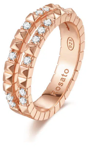 Rosato Originálne bronzový prsteň so zirkónmi cubic RZA014 58 mm