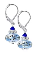 Lampglas Krásne náušnice Triple Blue 2 z perál Lampglas ECU34