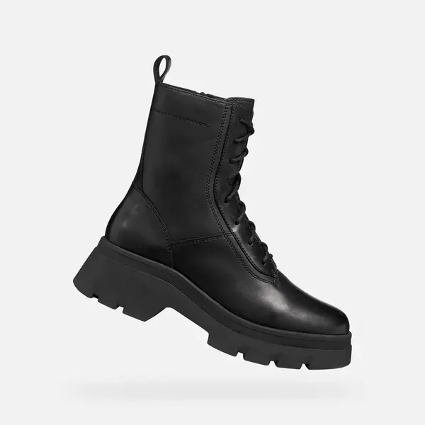 Black Women's Ankle Boots Geox Pluette - Ladies
