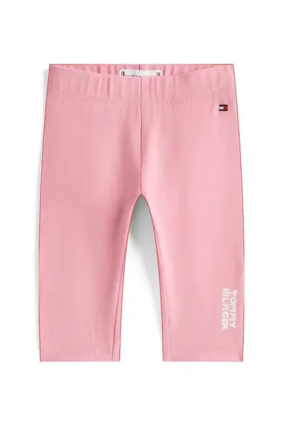 Kojenecké legíny Tommy Hilfiger růžová barva, KN0KN02074