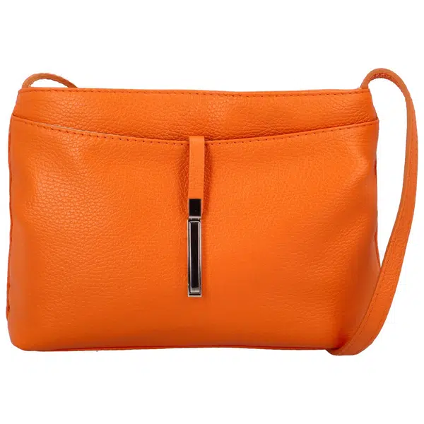 Dámska kožená crossbody kabelka oranžová - ItalY Eneta