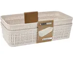 Úložný košík (2 ks) 25,3x13,3 cm, béžový%