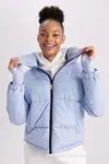 DEFACTO Fit Water Repellent Puffer Jacket Stand Collar Zippered Pocket
