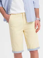 Ombre Men's chinos shorts with contrasting turn-up