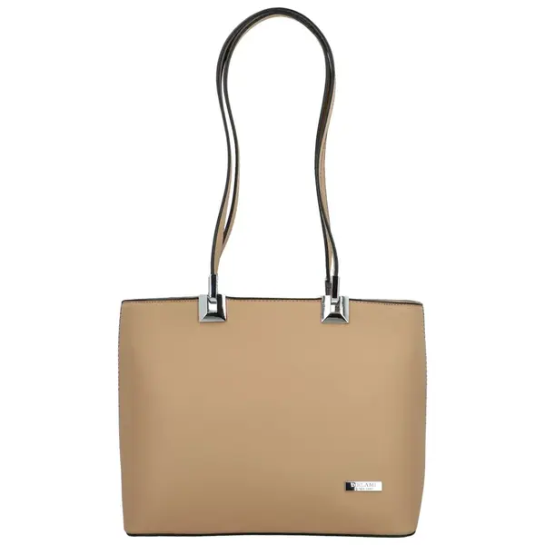 Dámska kabelka na rameno tmavo béžová - Delami Velvet Touch