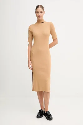 Šaty Dkny černá barva, midi, přiléhavé, DJ5R0751