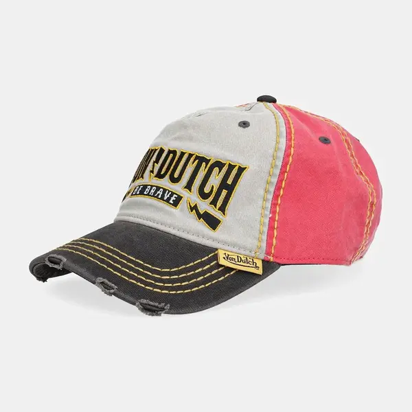 Bavlněná baseballová čepice Von Dutch červená barva, VD.1.CB.RETRO