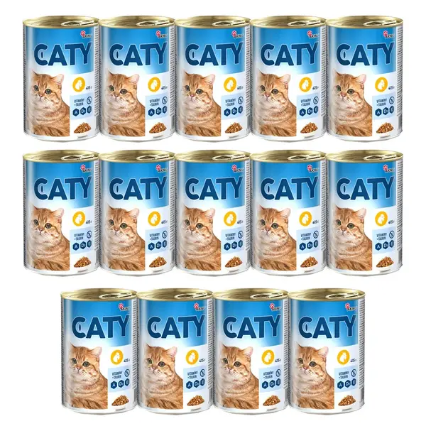 Akinu CATY Drůbeží kousky v omáčce konzerva pro kočky 14 x 415 g