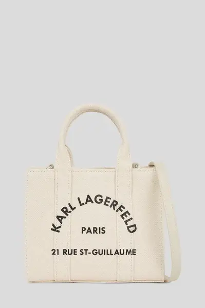 Bavlněná kabelka Karl Lagerfeld K/RSG béžová barva, A3W50118