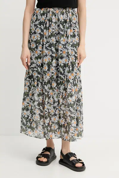 Hedvábná sukně Weekend Max Mara černá barva, maxi, áčková, 2515101013600