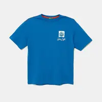 Dětské bavlněné tričko United Colors of Benetton modrá barva, s potiskem, 3I1XC10P4