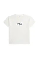 Dětské bavlněné tričko Polo Ralph Lauren bílá barva, s aplikací, 322964779002