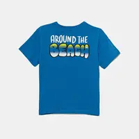 Dětské bavlněné tričko United Colors of Benetton modrá barva, s potiskem, 3I1XG10JM